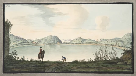 Il lago di Agnano, evidentemente il cratere di un antico vulcano, Tavola XVIII, da 